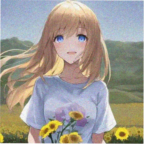 角色头像：抱着花盆的沉默少女